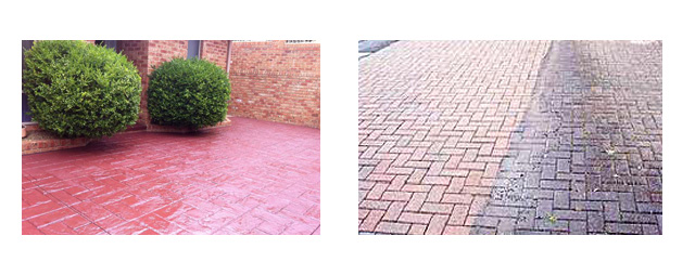 court yards pavements concrete cleaning colouring sealing Canberra