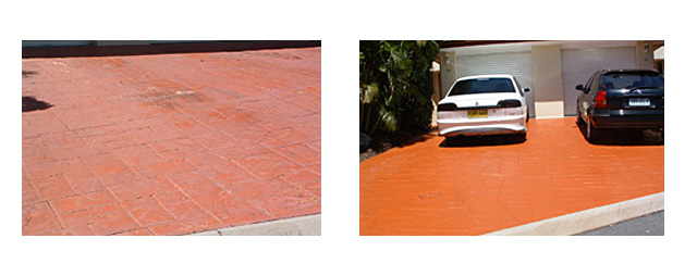 titled pavements driveways concrete cleaning colouring sealing